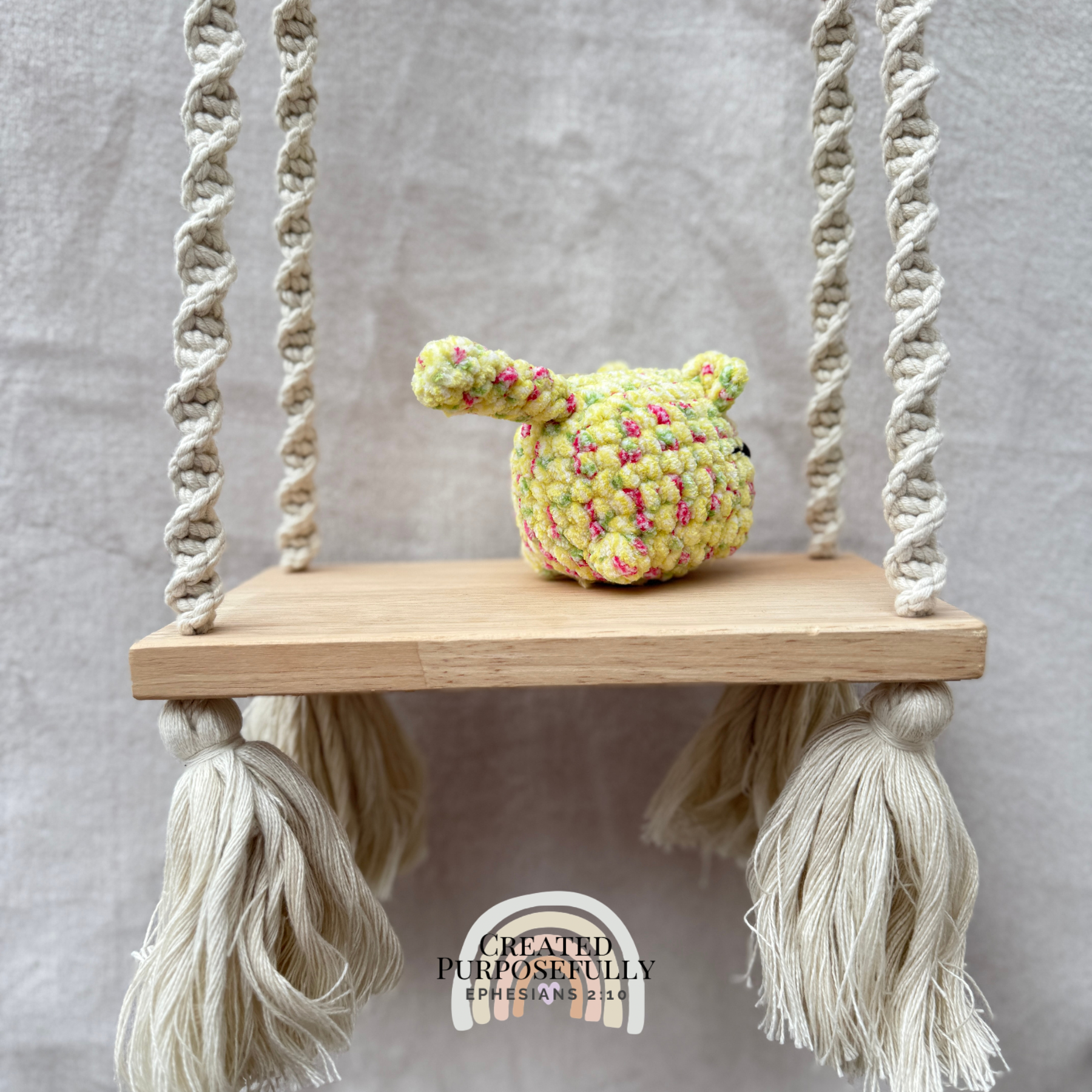 Handmade crochet mini lazy cat plush made with soft plush yarn, a cute stuffed cat gift for kids, cat lovers, and plush collectors.
