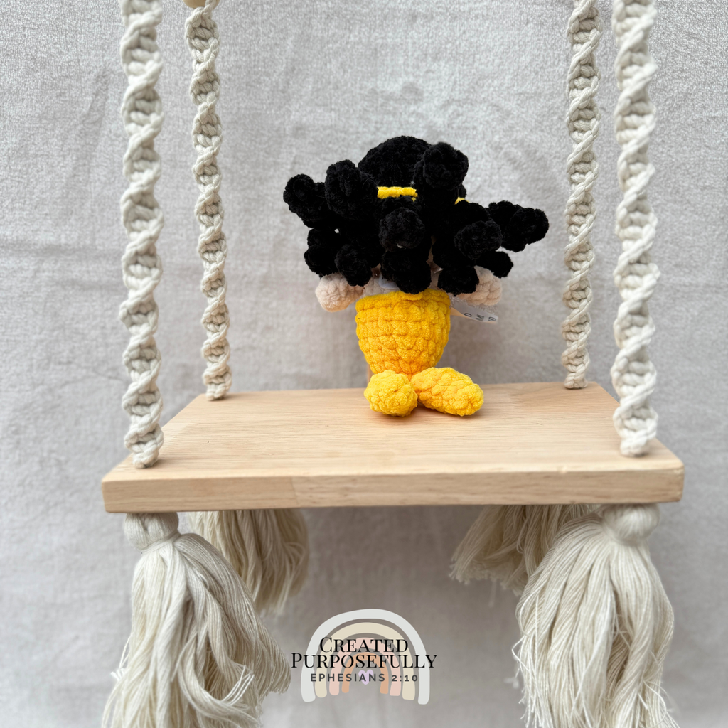 Handmade crochet mini mermaid plush made with soft plush yarn, a cute stuffed mermaid doll for kids, ocean lovers, and fantasy fans.