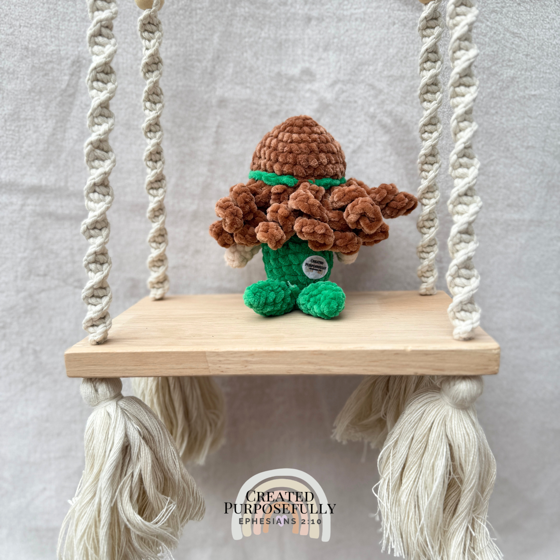 Handmade crochet mini mermaid plush made with soft plush yarn, a cute stuffed mermaid doll for kids, ocean lovers, and fantasy fans.
