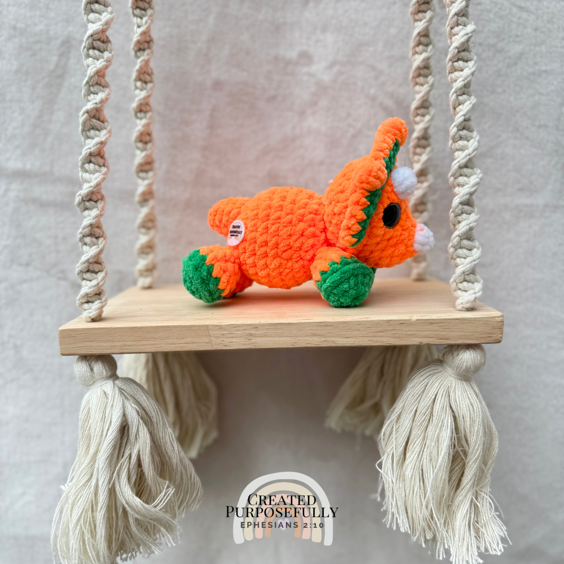 Handmade crochet mini Triceratops plush made with soft plush yarn, a cute stuffed dinosaur gift for kids, dino lovers, and plush collectors.