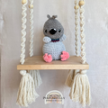 Handmade crochet pigeon plush made with soft plush yarn and adorable bird details