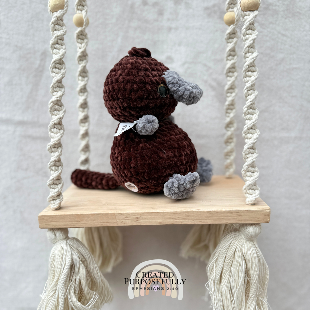 Handmade crochet platypus plush made with soft plush yarn, a cute stuffed platypus gift for kids, animal lovers, and plush collectors.