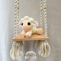 Handmade crochet sheep plush made with soft yarn and available in multiple color options by Created Purposefully