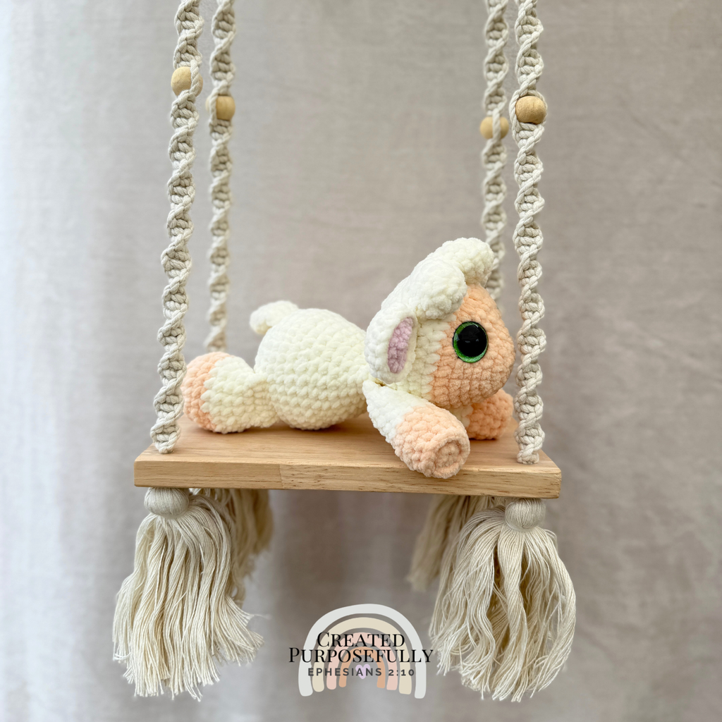 Handmade crochet sheep plush made with soft yarn and available in multiple color options by Created Purposefully