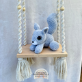 Handmade crochet squirrel plush with a bushy tail made with soft cuddly yarn by Created Purposefully