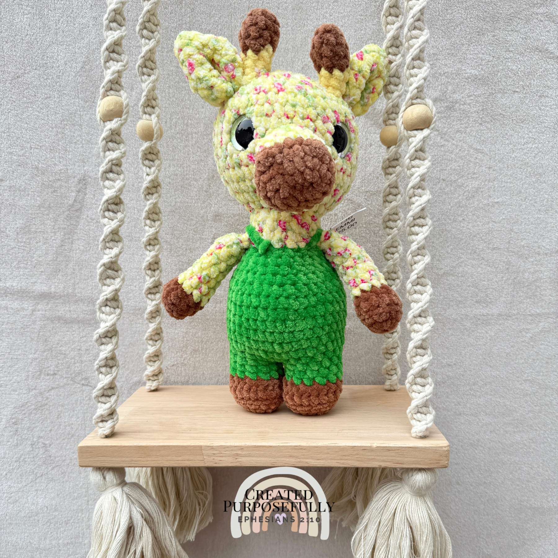 Handmade crochet standing giraffe made with ultra soft plush yarn. Choose yellow or white giraffe. A sweet gift for giraffe lovers of all ages.