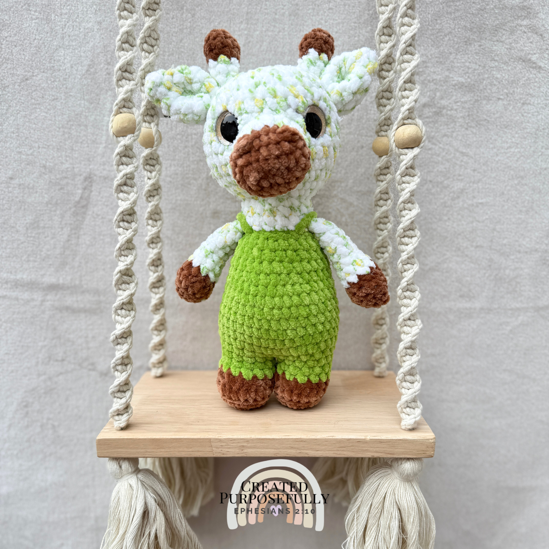 Handmade crochet standing giraffe made with ultra soft plush yarn. Choose yellow or white giraffe. A sweet gift for giraffe lovers of all ages.
