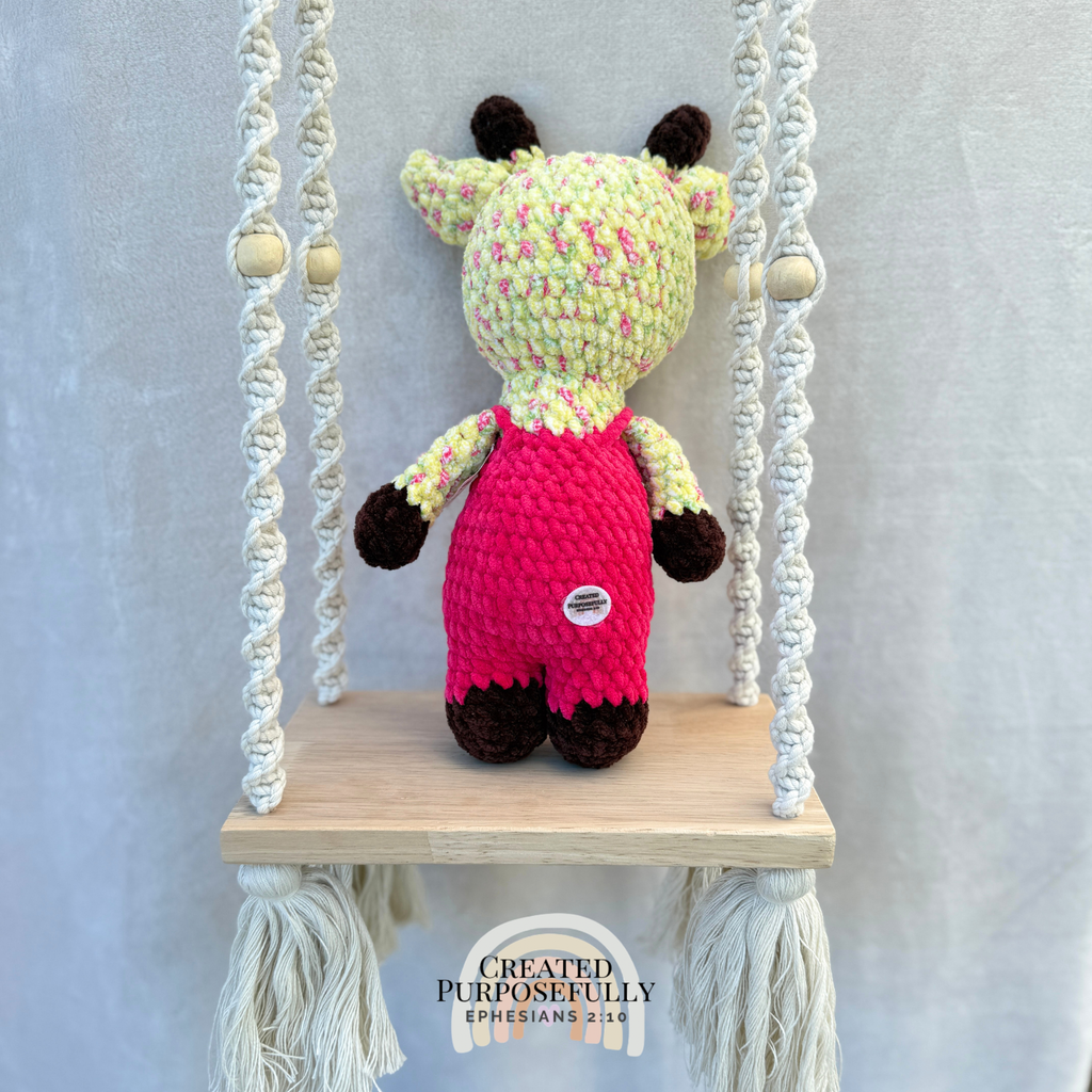 Handmade crochet standing giraffe made with ultra soft plush yarn. Choose yellow or white giraffe. A sweet gift for giraffe lovers of all ages.