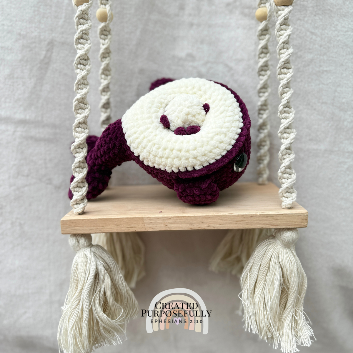 Handmade crochet whale family with one mama whale and two baby whales made with soft plush yarn