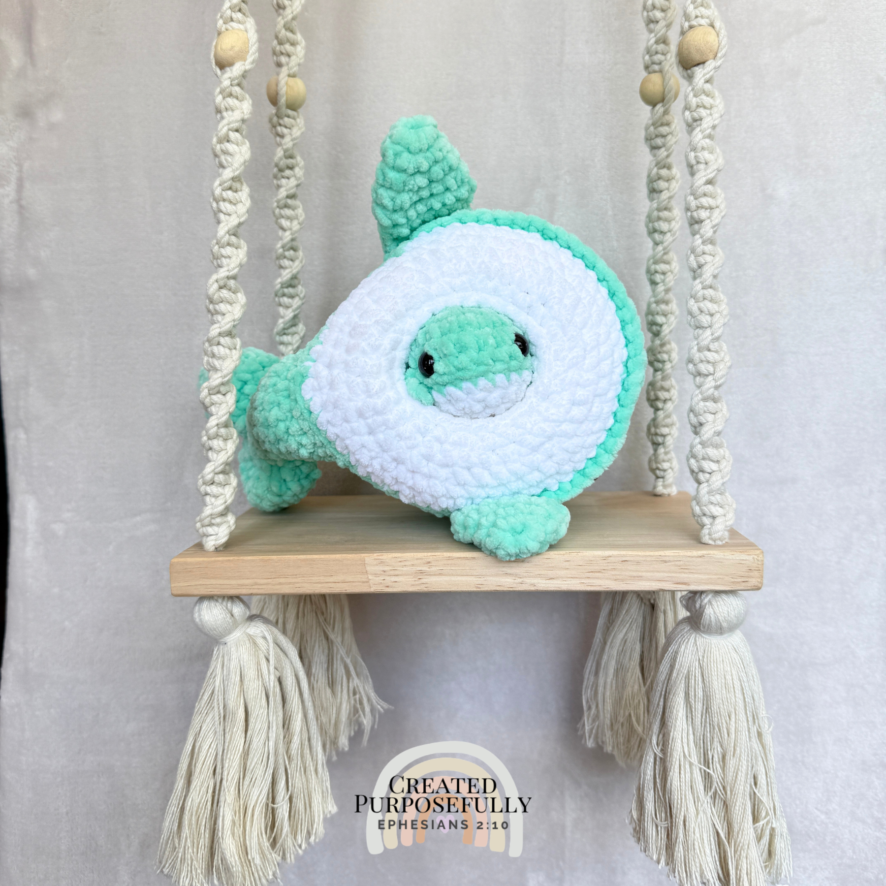 Handmade crochet whale family with one mama whale and two baby whales made with soft plush yarn