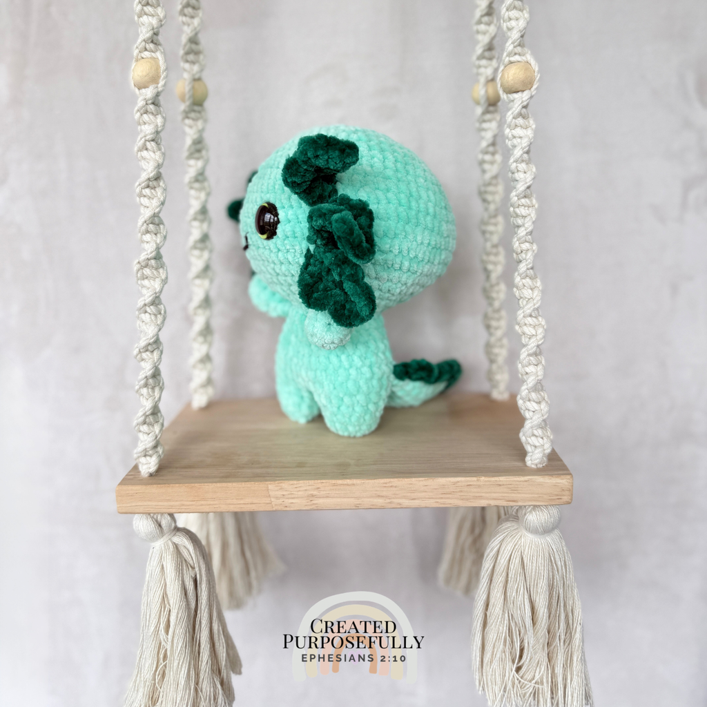 Handmade standing axolotl crochet plush made with soft plush yarn and adorable handmade details