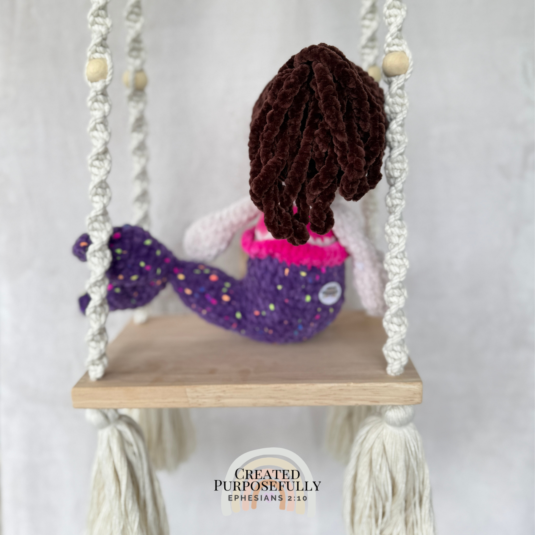 Handmade Crochet Mermaid Plush | Soft Amigurumi Mermaid Doll Gift
