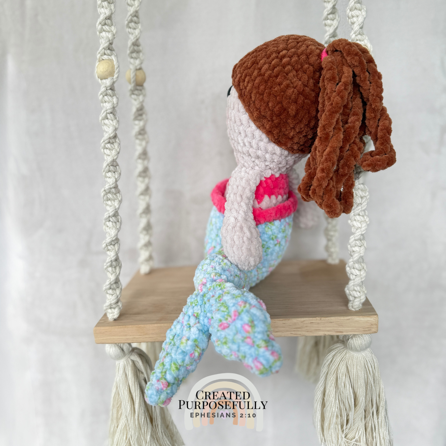 Handmade Crochet Mermaid Plush | Soft Amigurumi Mermaid Doll Gift