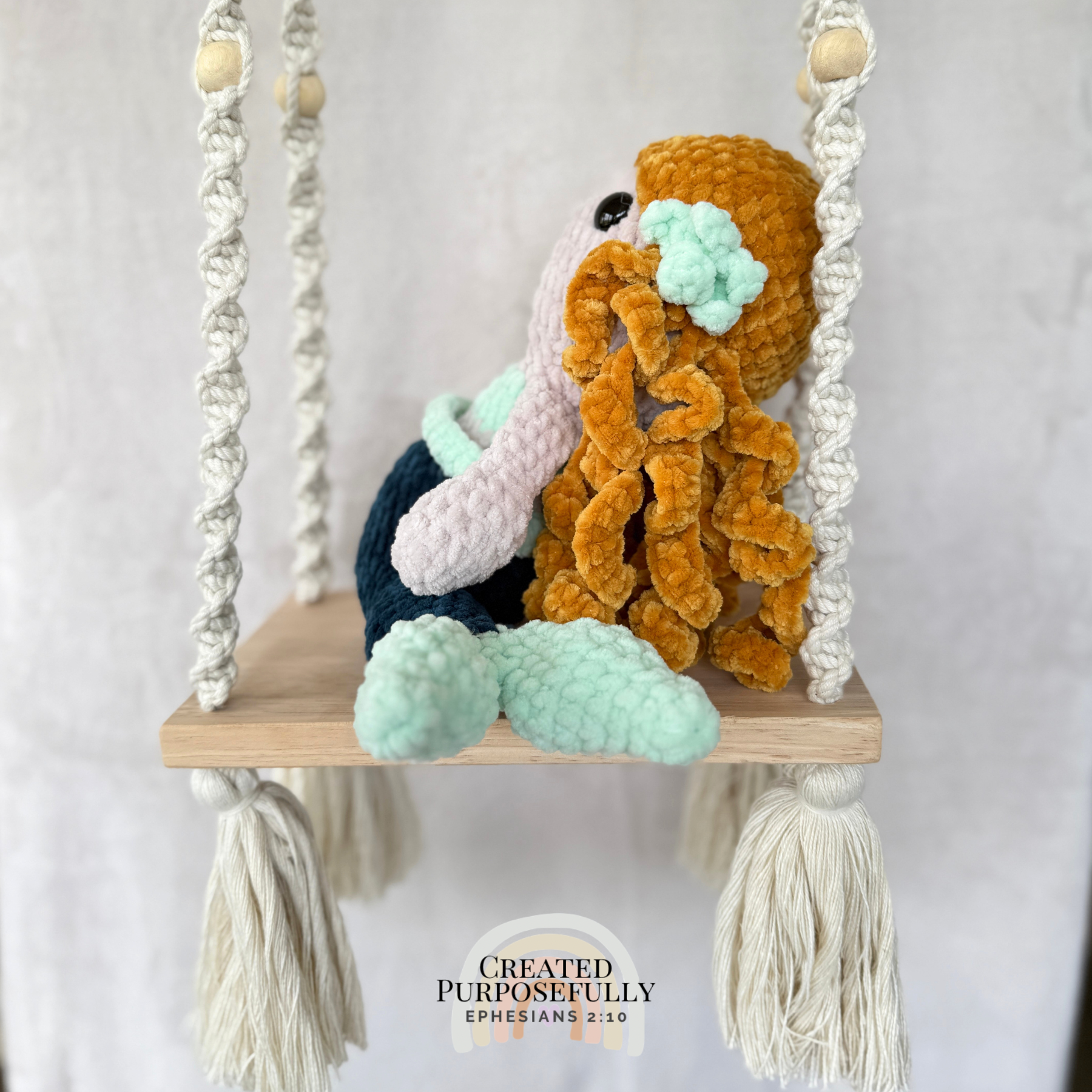 Handmade Crochet Mermaid Plush | Soft Amigurumi Mermaid Doll Gift