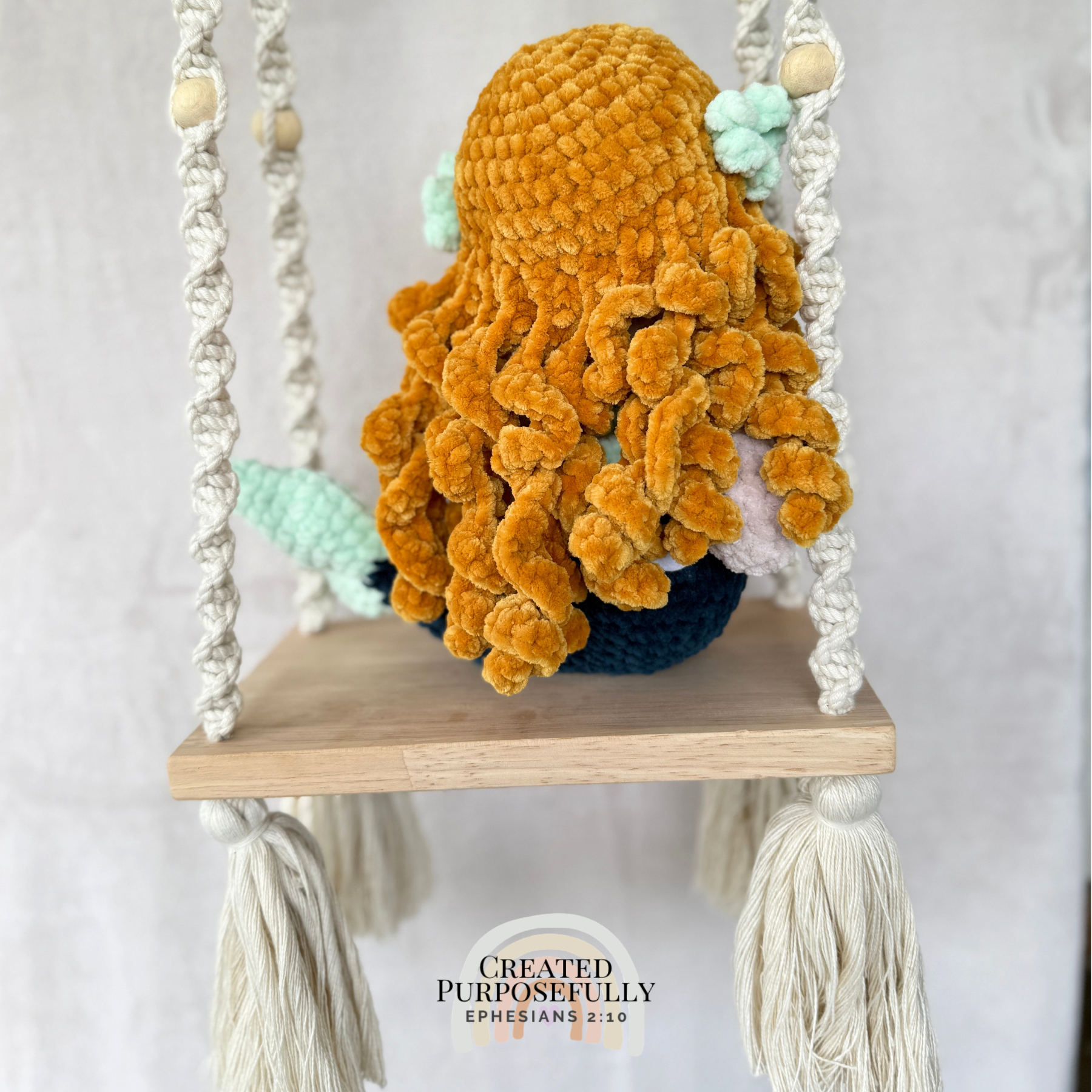 Handmade Crochet Mermaid Plush | Soft Amigurumi Mermaid Doll Gift