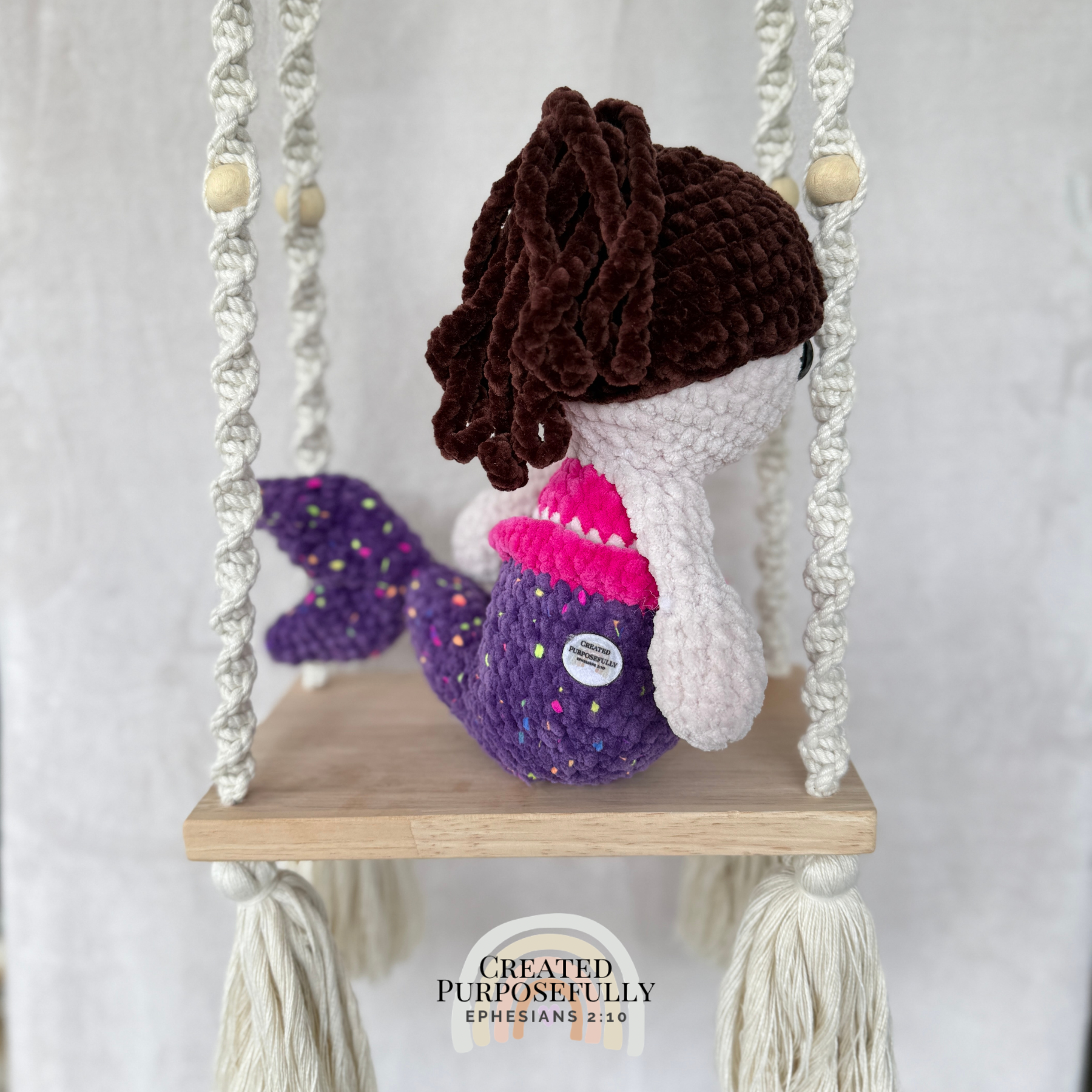 Handmade Crochet Mermaid Plush | Soft Amigurumi Mermaid Doll Gift