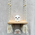 Handmade mini crochet ghost Halloween plushie made with soft cuddly yarn by Created Purposefully
