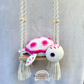 Handmade Patch Sea Turtle crochet plush with a colorful patch-style shell made with soft yarn by Created Purposefully