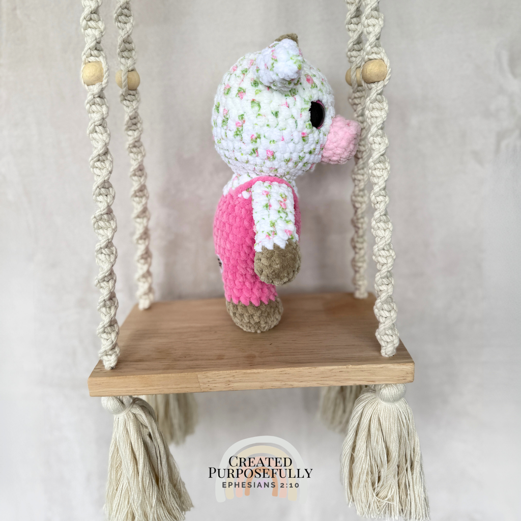 Handmade Crochet Standing Cow Plush | Amigurumi Cow in Overalls