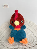 READY TO SHIP Color Crochet Plush Rooster, Stuffed Amigurumi