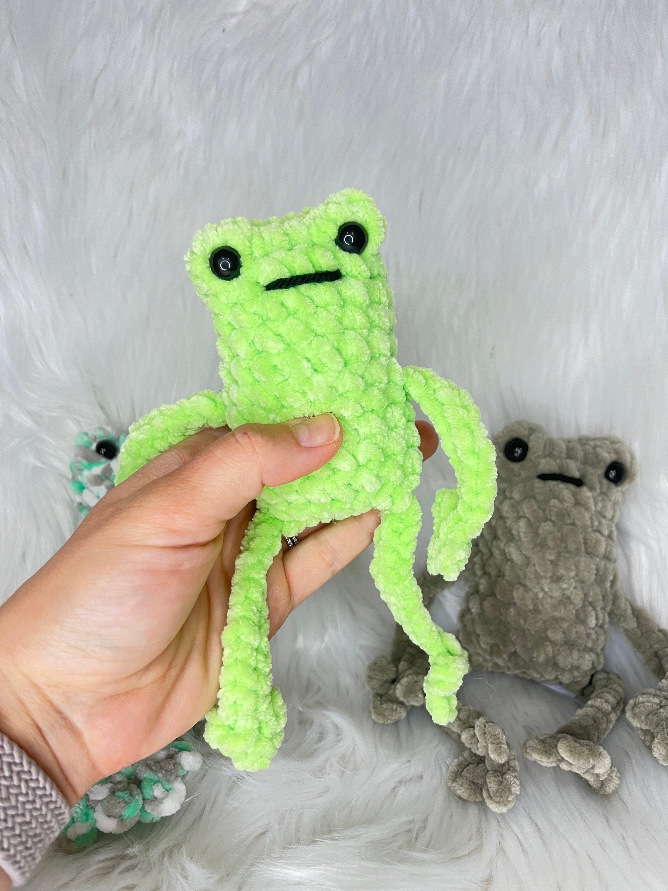 Frog Crochet Plushie: Custom Color, Soft Stuffed Amigurumi