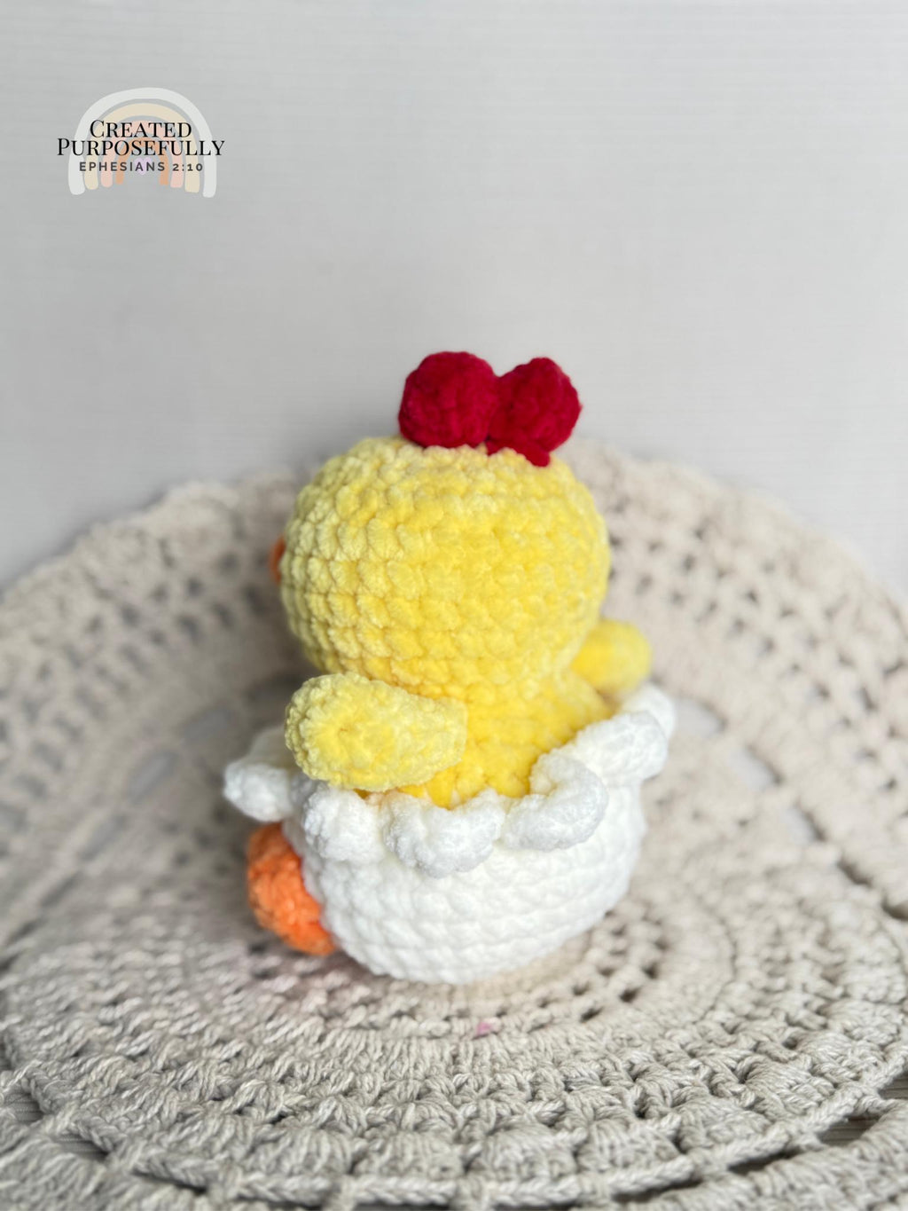 Chick in an Egg Crochet Plushie, Stuffed Amigurumi