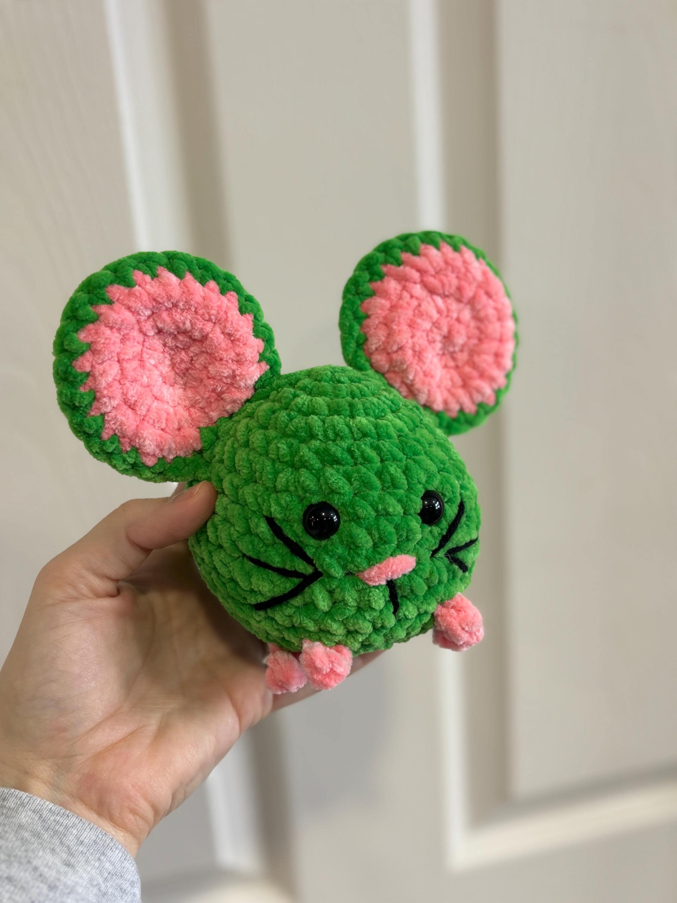 Mouse Custom Color Crochet Plush, Soft Stuffed Amigurumi