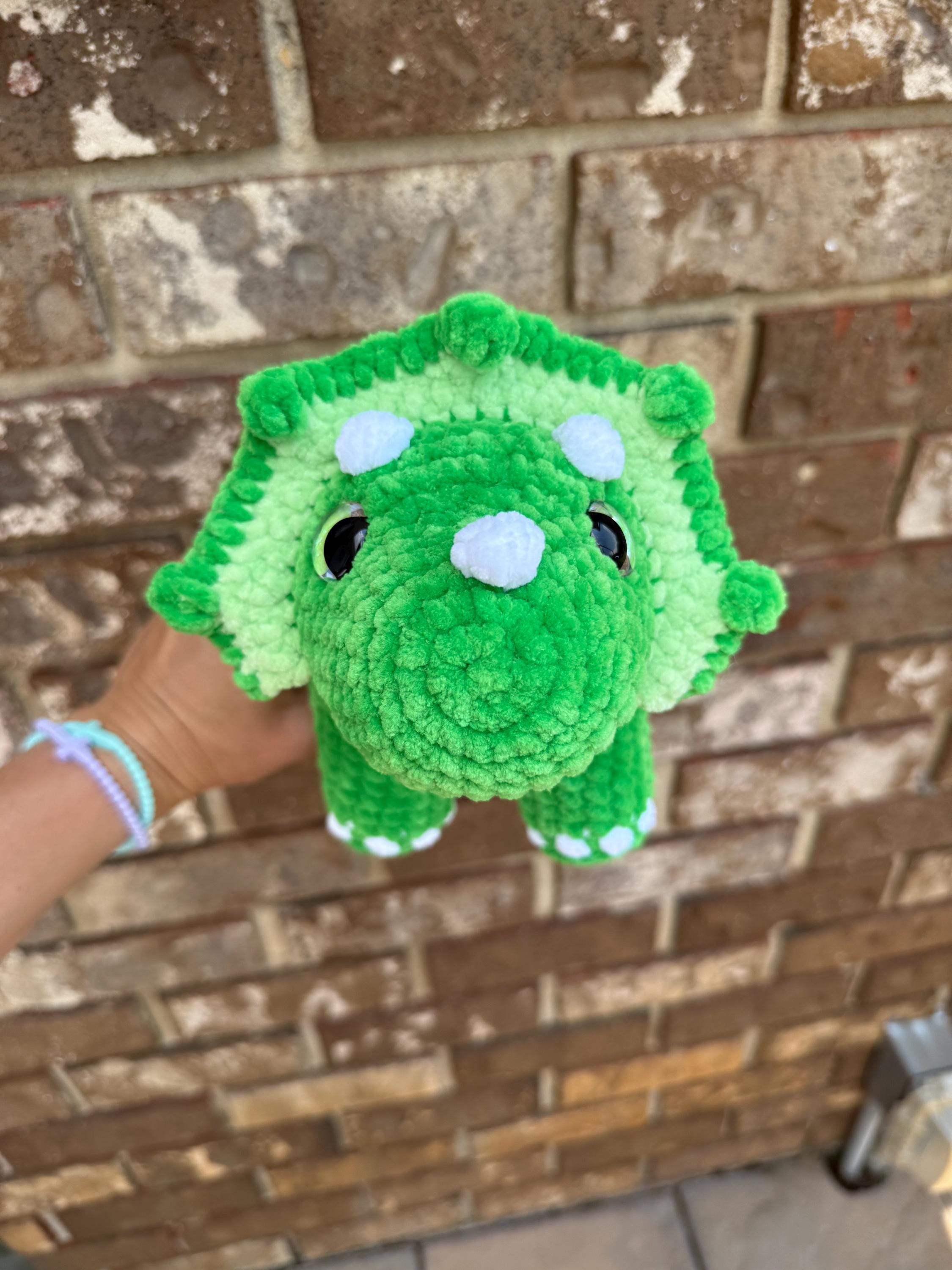 Triceratops Crochet Plush • Custom Amigurumi Dinosaur Toy