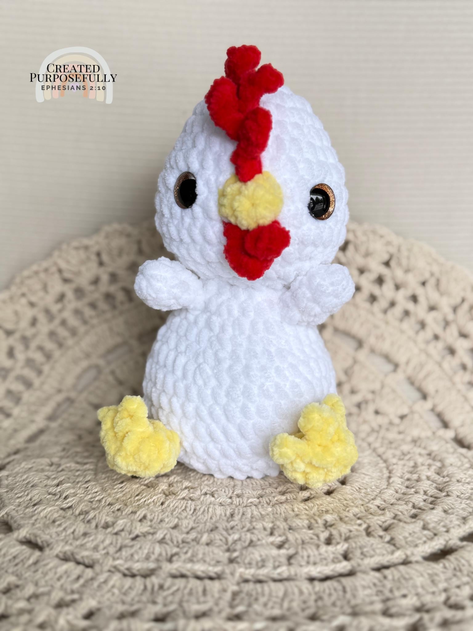 READY TO SHIP Color Crochet Plush Chicken, Stuffed Amigurumi