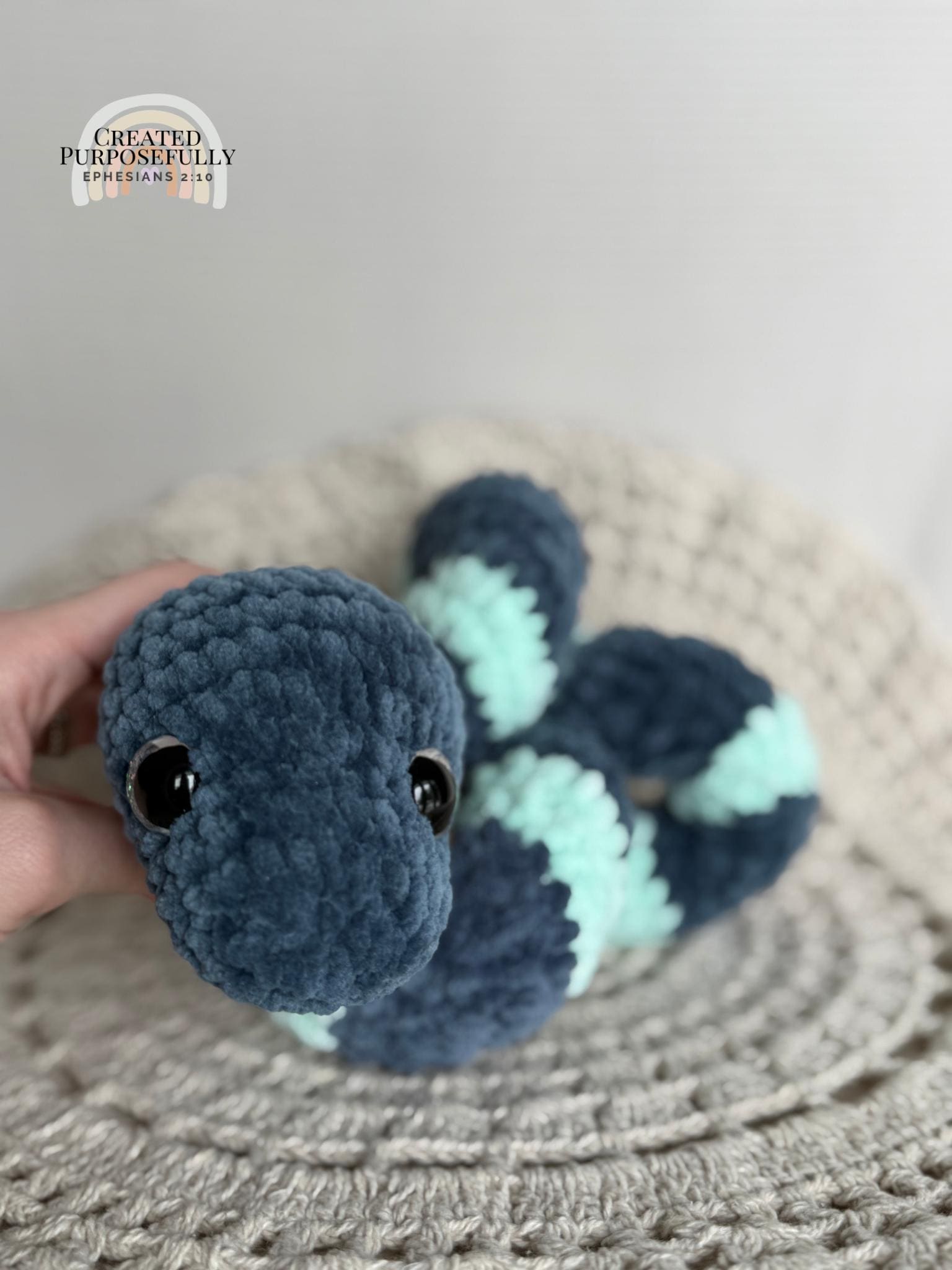 Curl Snake Crochet Plushie, Soft Stuffed Amigurumi Gift