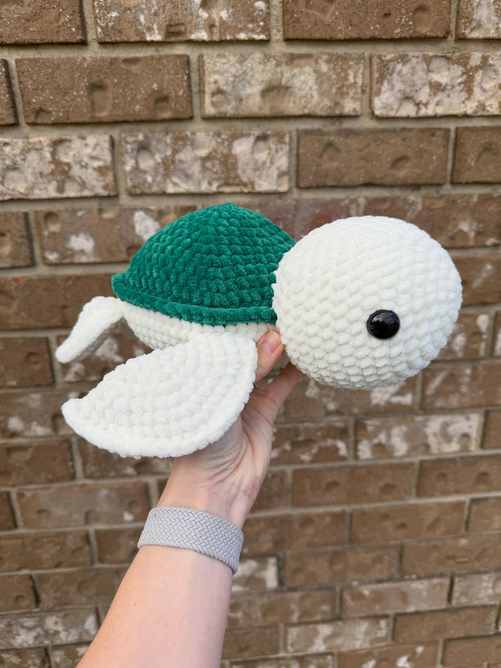 Sea Turtle Crochet Plushie | Soft Green Amigurumi Stuffed Animal