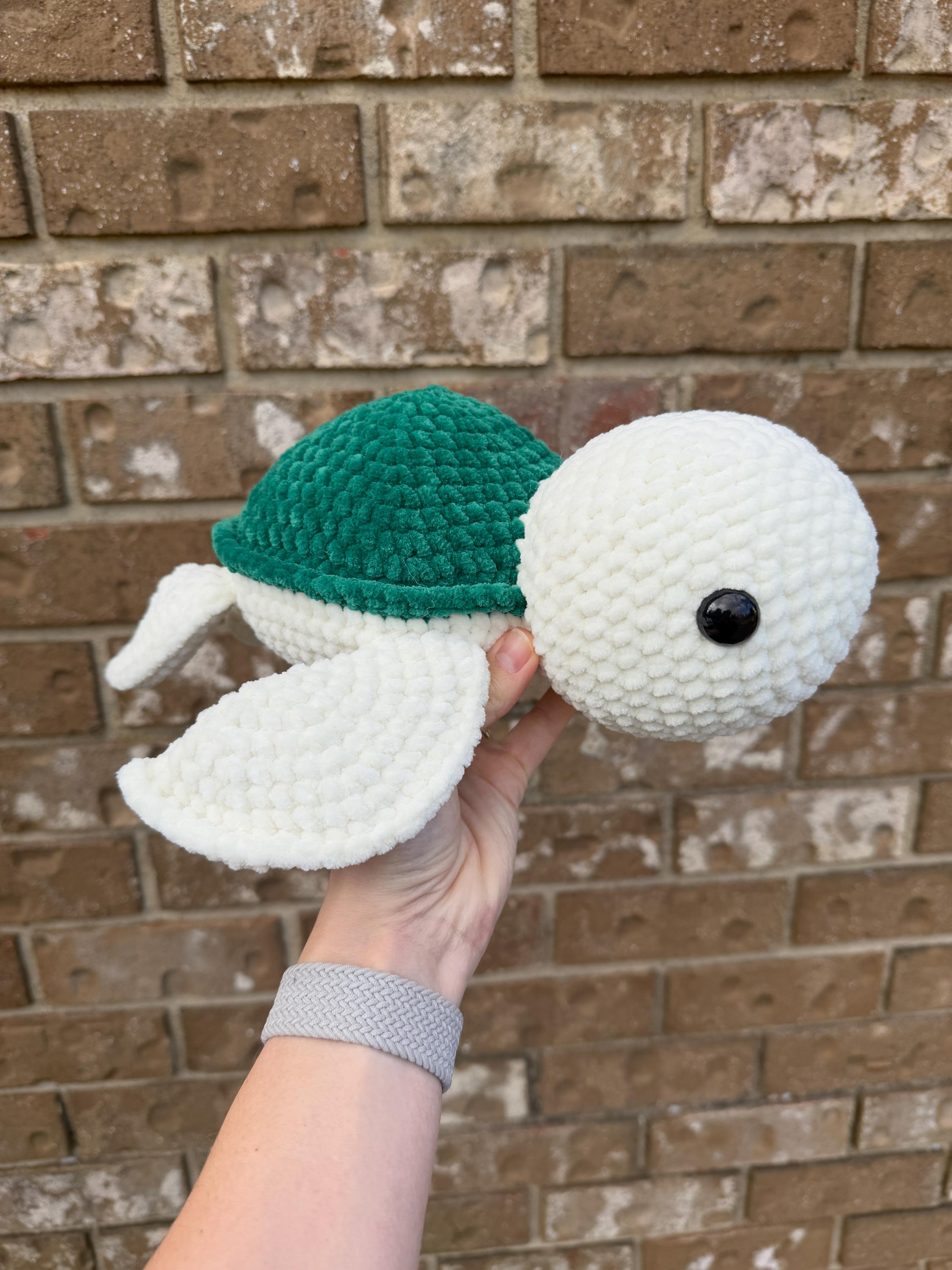 Sea Turtle Crochet Plushie | Soft Green Amigurumi Stuffed Animal