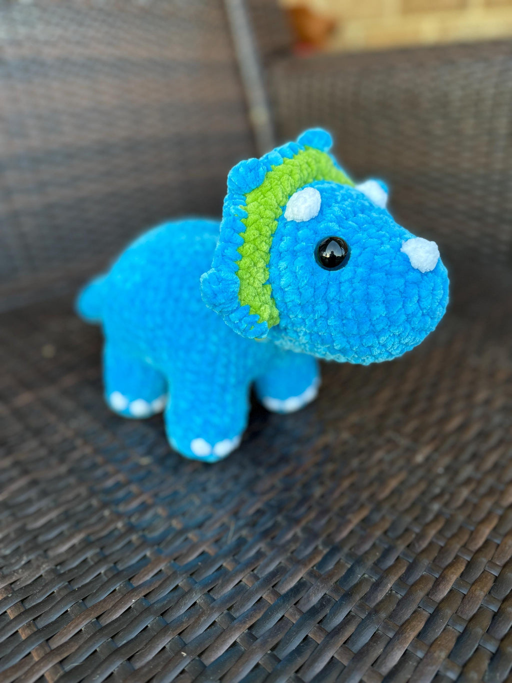Triceratops Crochet Plush • Custom Amigurumi Dinosaur Toy