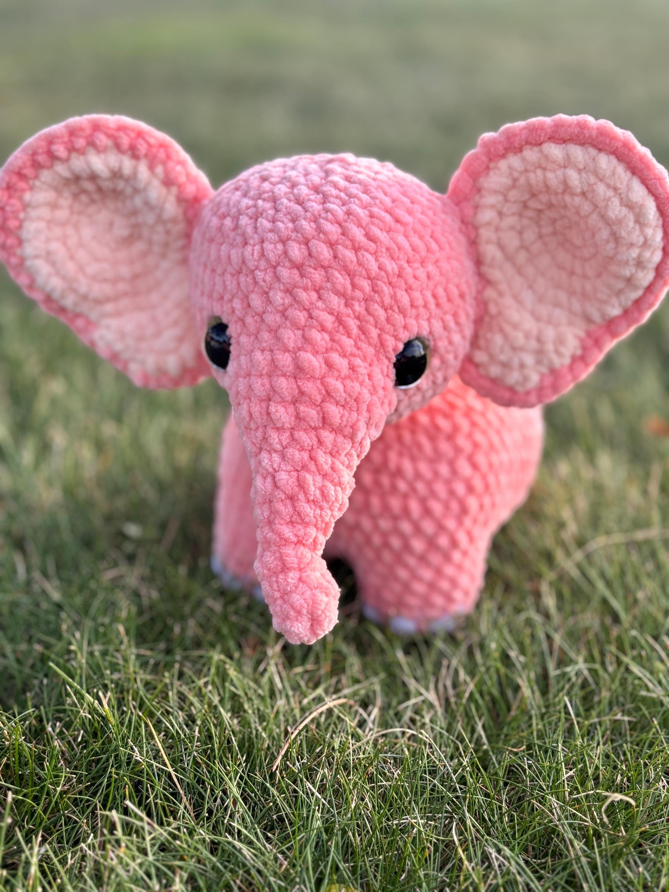 Elephant Crochet Plushie, Personalized Name Tag - Baby Shower Gift