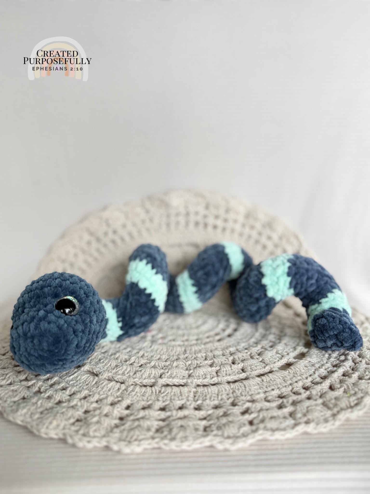 Curl Snake Crochet Plushie, Soft Stuffed Amigurumi Gift