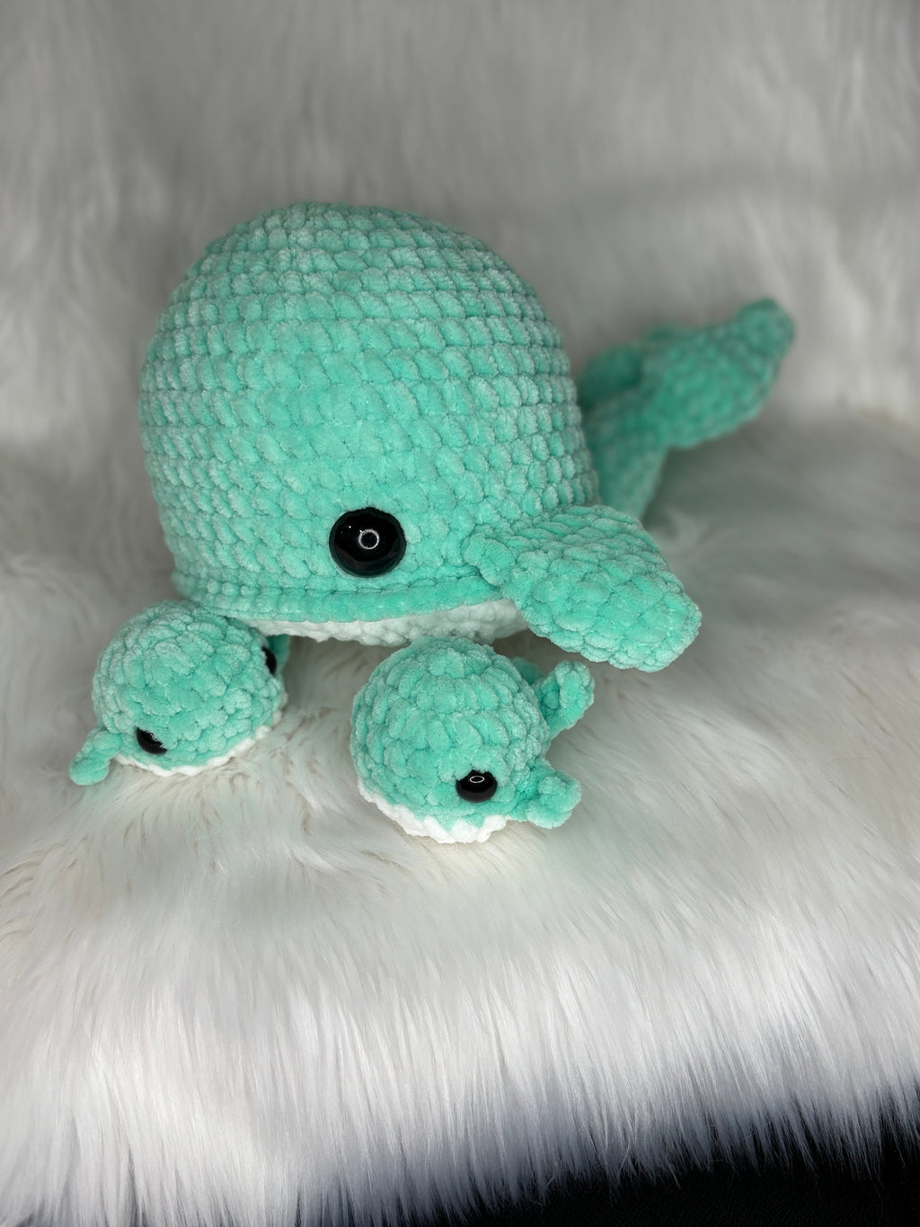 Whale Crochet Plushie | Soft Stuffed Animal with Babies
