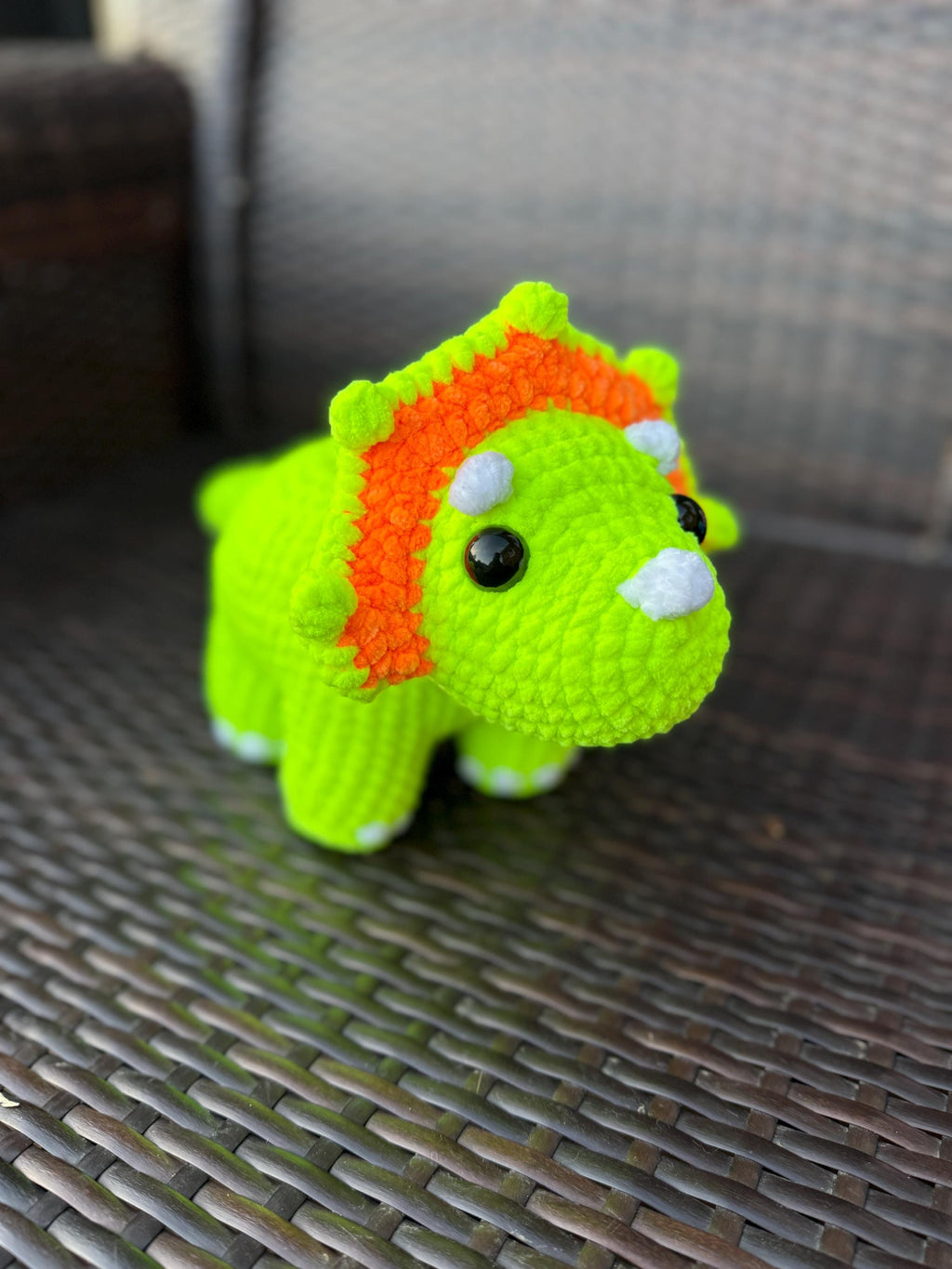 Triceratops Crochet Plush • Custom Amigurumi Dinosaur Toy