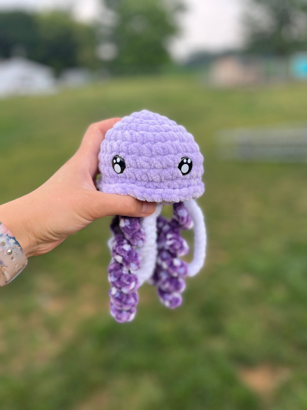 Jellyfish Small Crochet Plushie Amigurumi, Soft Stuffed Toy