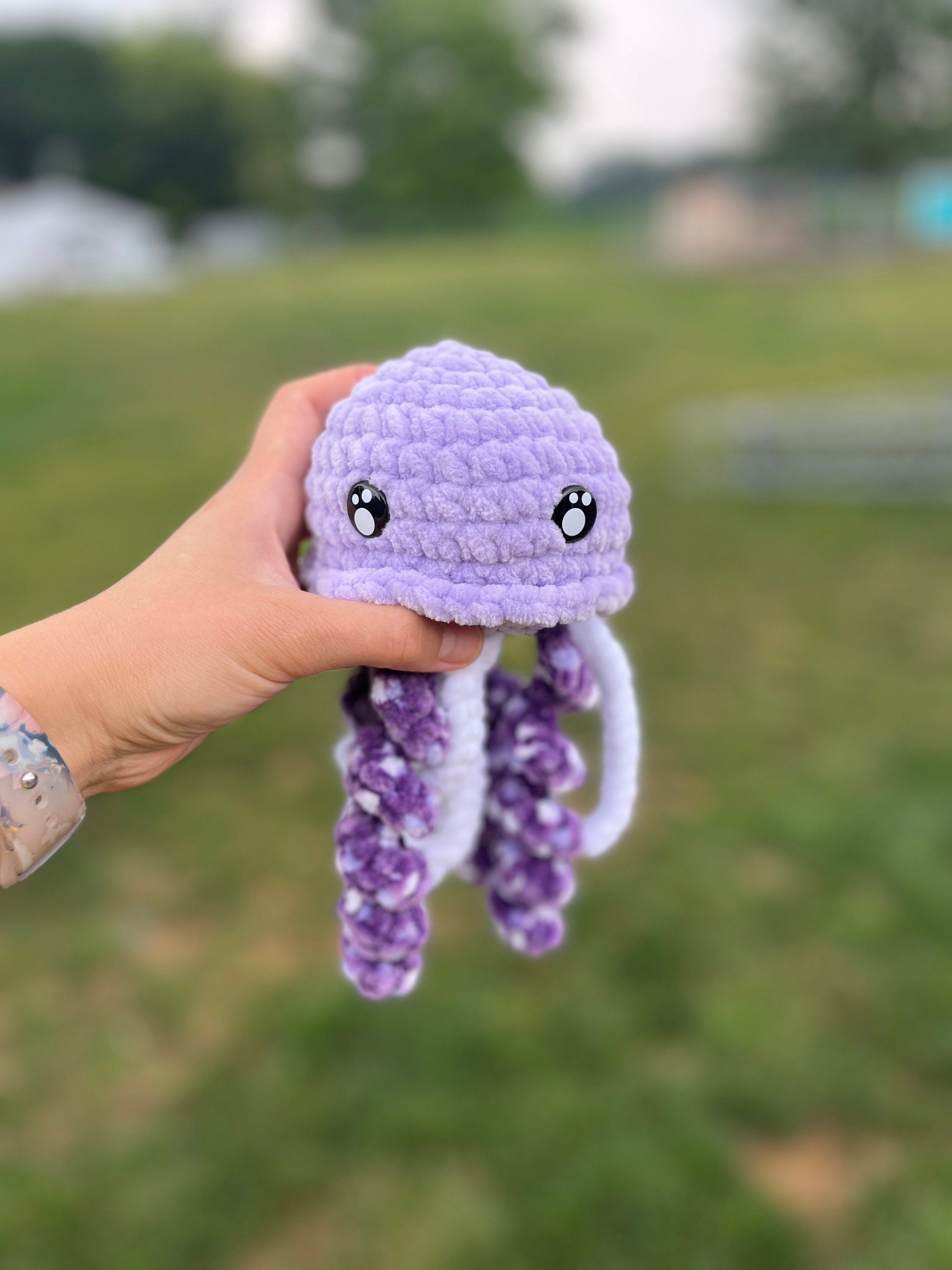 Jellyfish Small Crochet Plushie Amigurumi, Soft Stuffed Toy