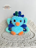 Peacock Crochet Plush, Stuffed Amigurumi