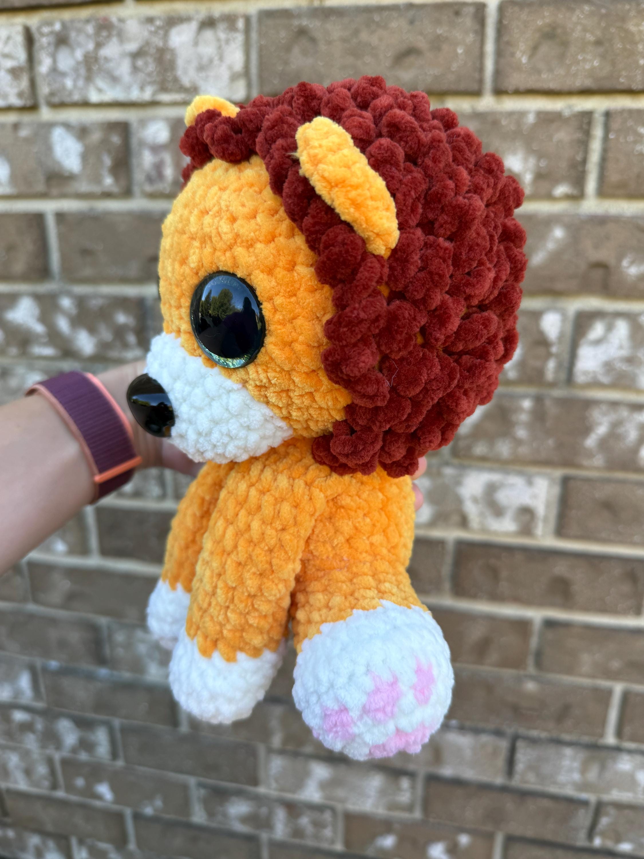 Lion Crochet Plushie • Handmade Amigurumi Safari Animal Toy