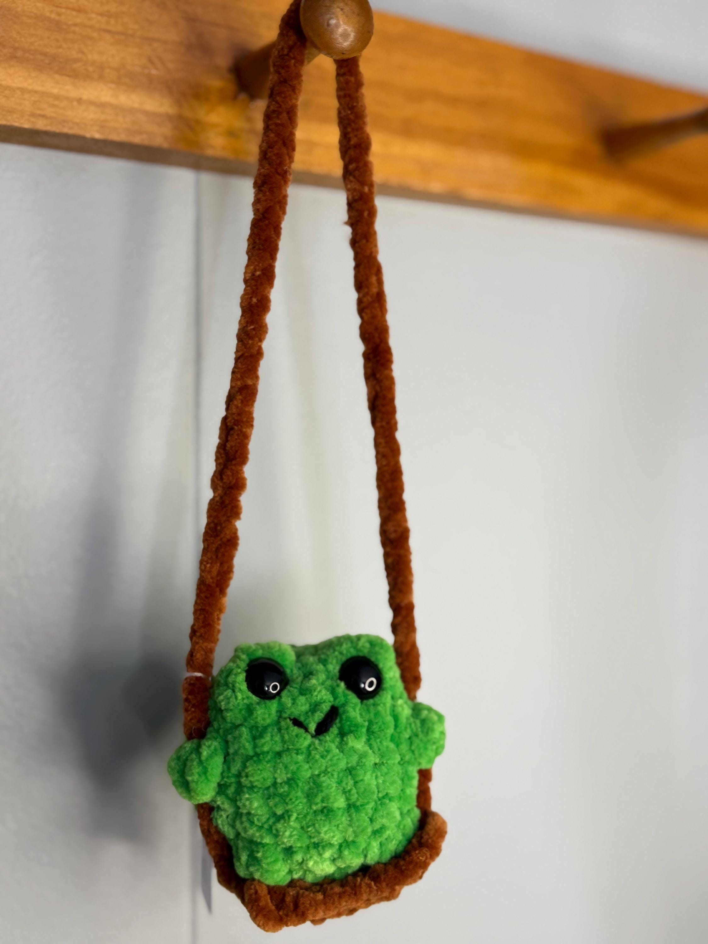 Car Plush Crochet Hanger • Handmade Amigurumi Axolotl, Frog, Penguin