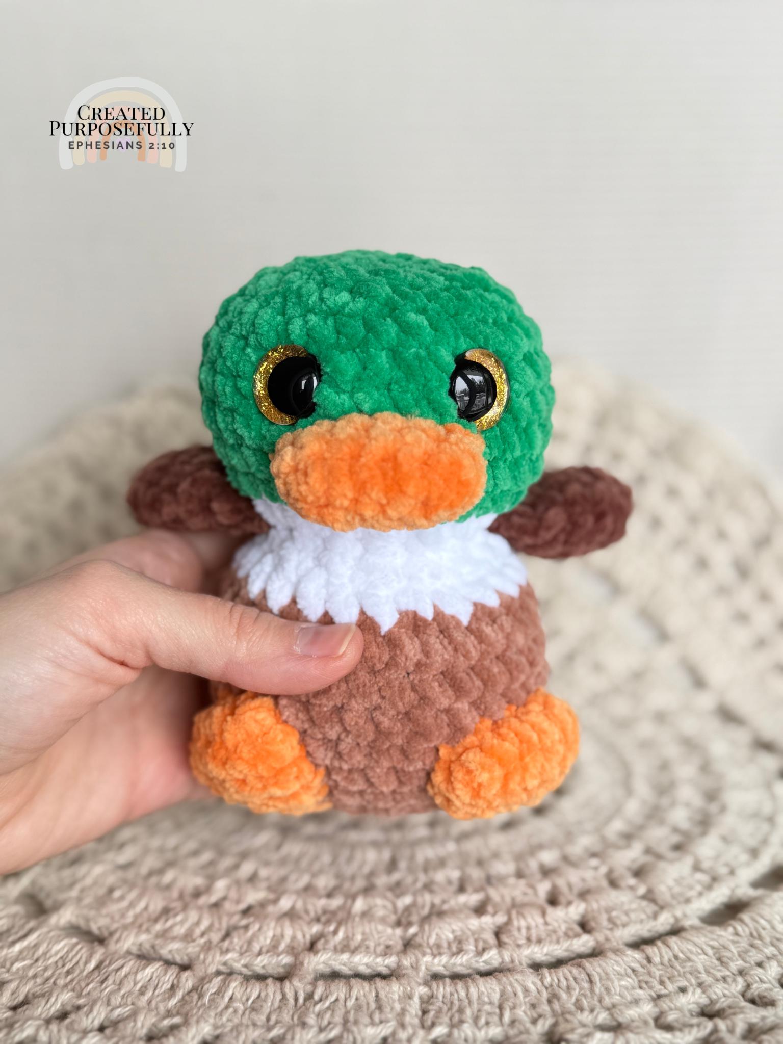 Mallard Duck Crochet Plushie, Stuffed Amigurumi