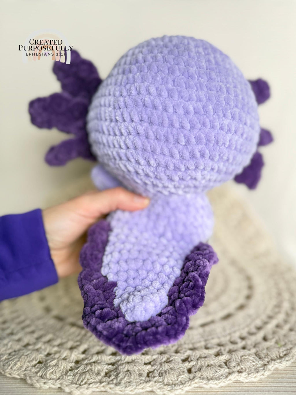 Axolotl Crochet Plushie, Stuffed Amigurumi