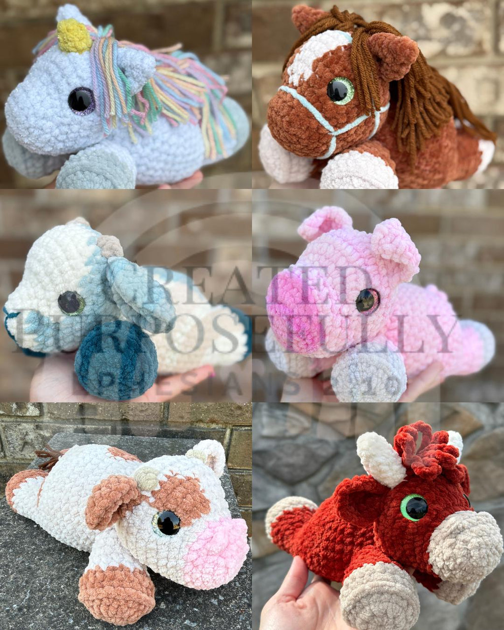 Crochet Farm Animals Pattern, Low Sew Amigurumi (Instant Download)