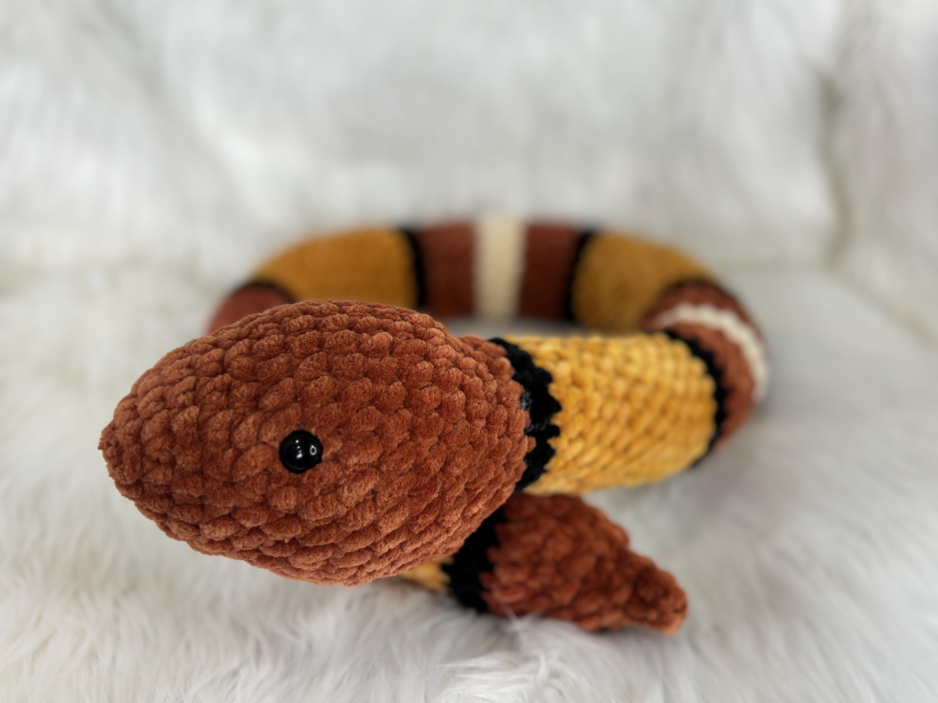 Snake Crochet Plushie, Soft Stuffed Amigurumi Gift