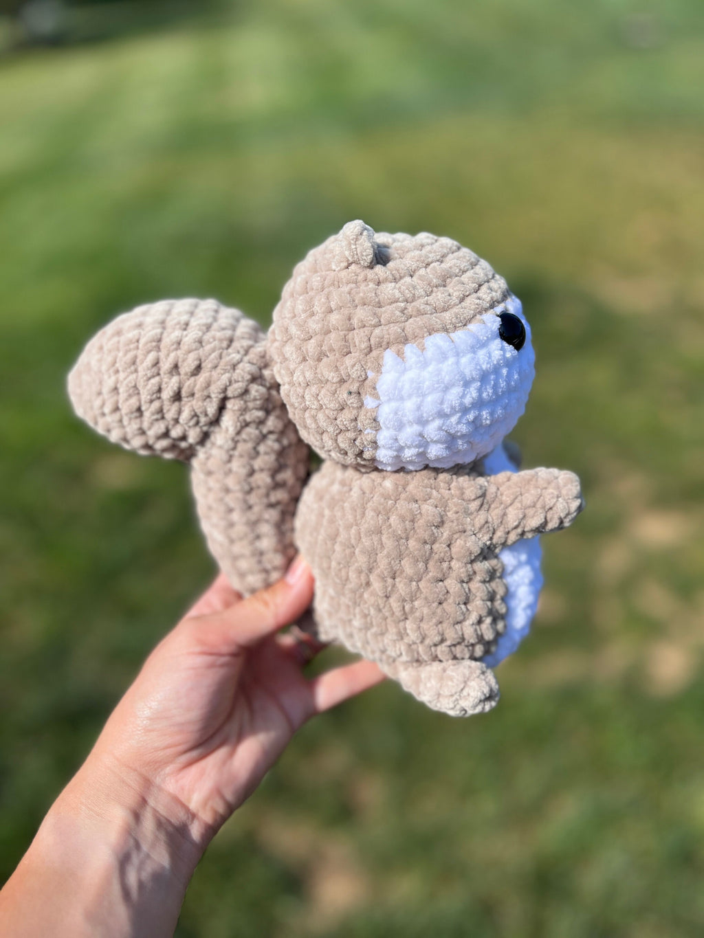 Squirrel Crochet Plushie, Soft Stuffed Amigurumi