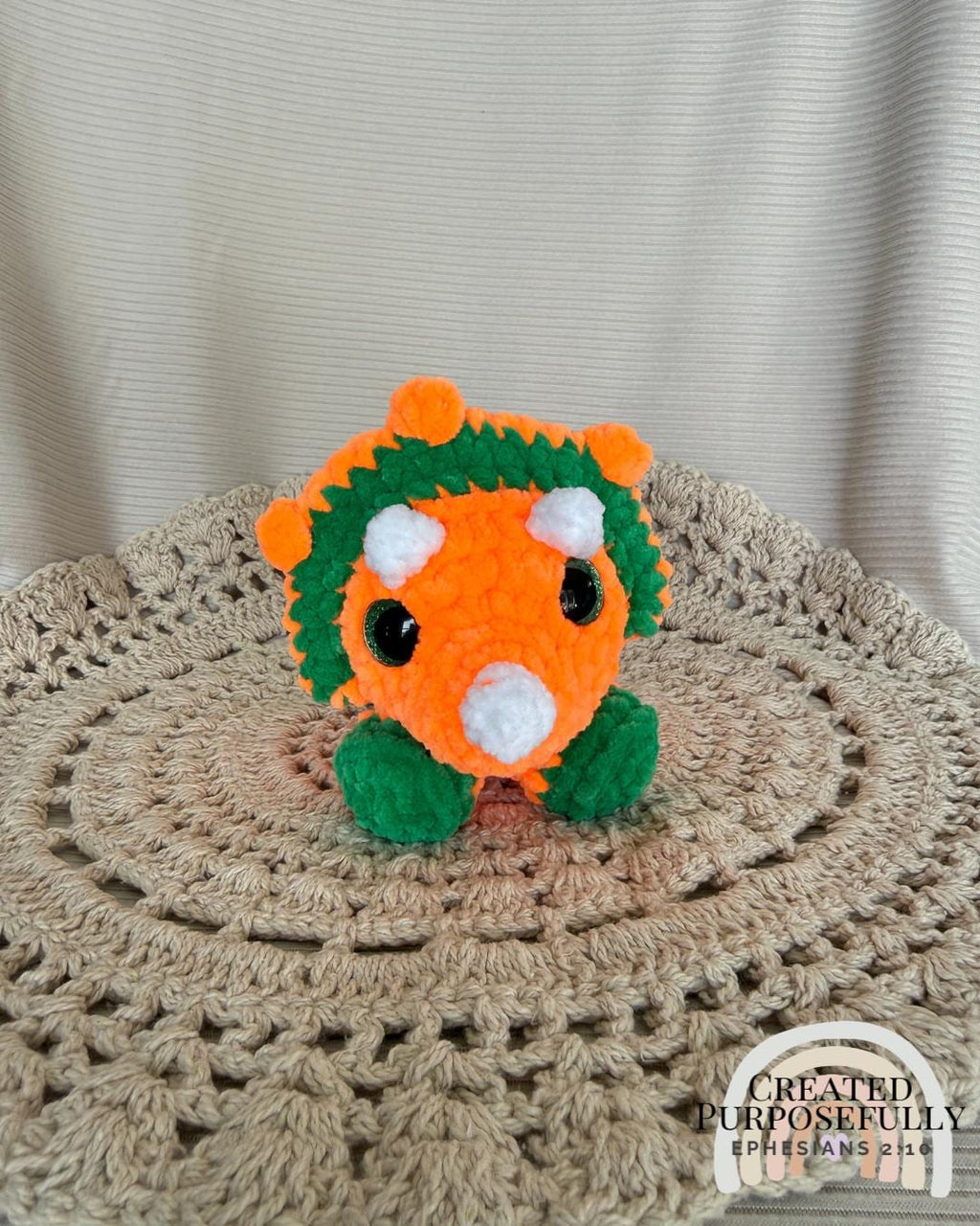Crochet Mini Triceratops and Stegosaurus Dinosaur Amigurumi Pattern, Low Sew (Digital Download)
