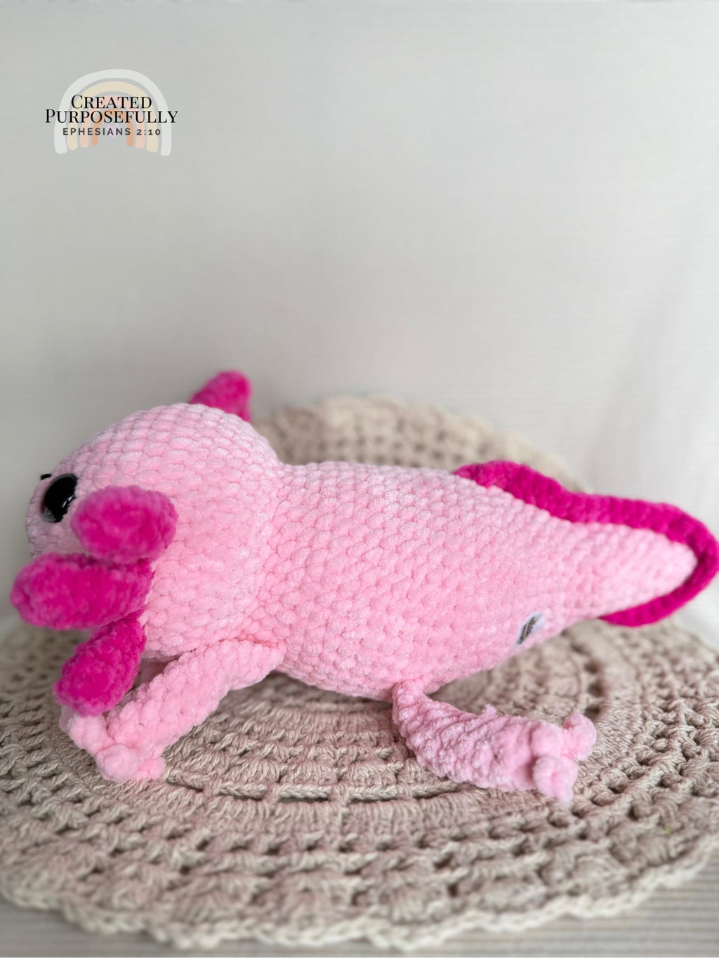 Axolotl Family Crochet Plushie, Stuffed Amigurumi