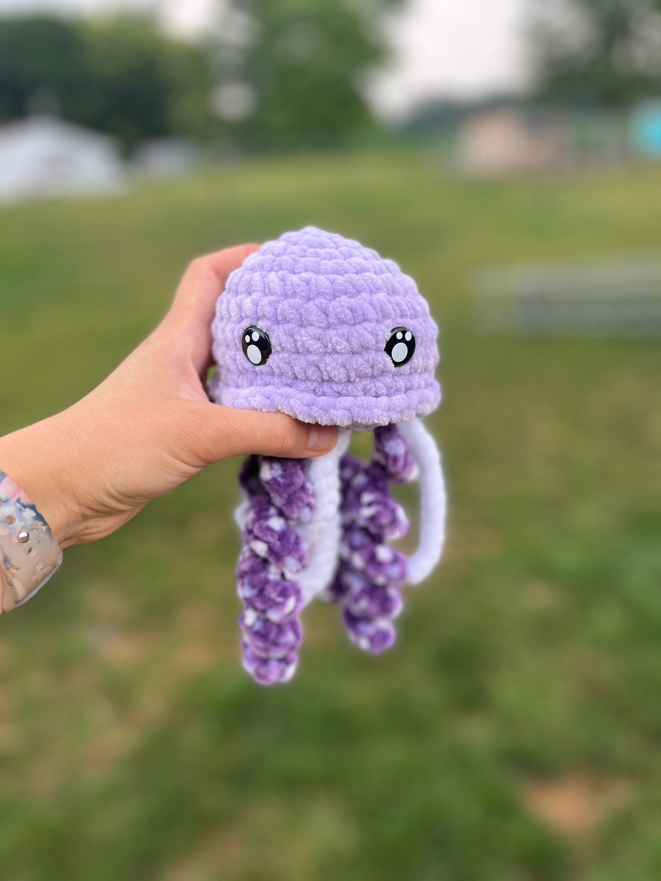 Jellyfish Small Crochet Plushie Amigurumi, Soft Stuffed Toy